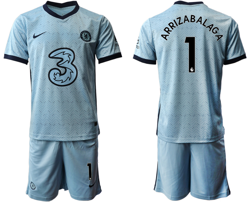 Men 2020-2021 club Chelsea away Light blue #1 Soccer Jerseys->chelsea jersey->Soccer Club Jersey